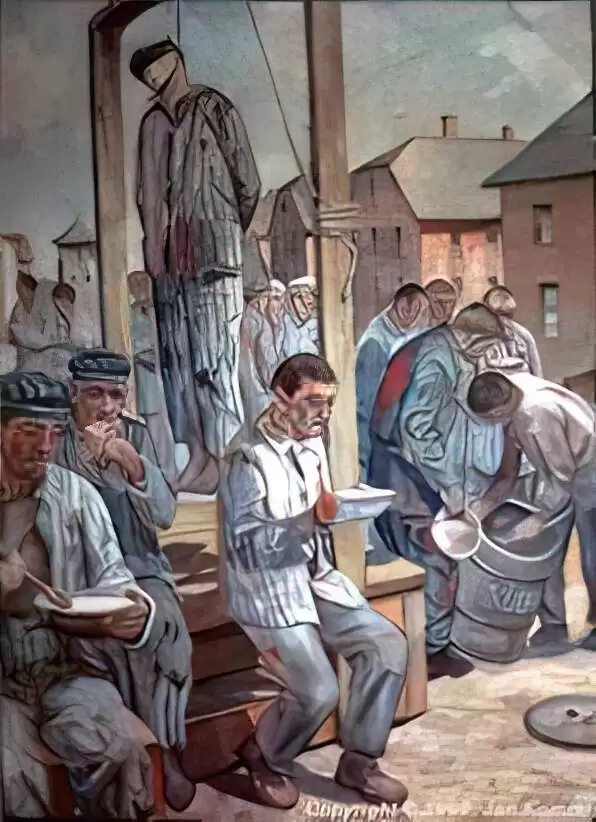 Administrative Punishment - a painting by Jan Komski